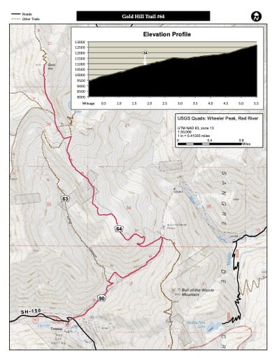 map of Carson - Gold Hill Trail #64