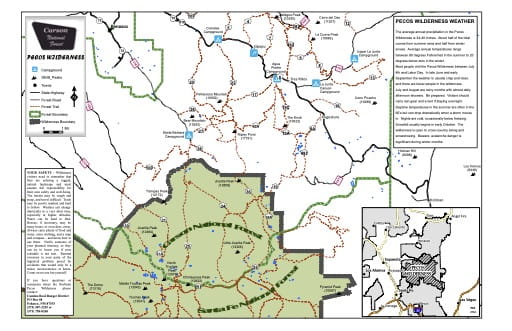 map of Carson - Pecos Wilderness