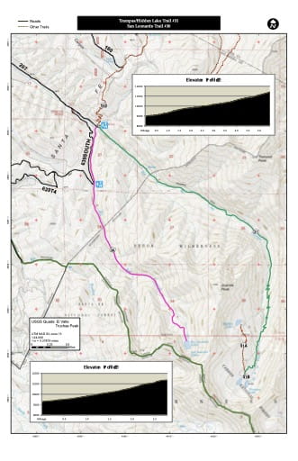 map of Carson - Trampas/Hidden Lake Trail #31, San Leonardo Trail #30