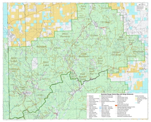 Grazing Management Map with Range Allotments of Quemado Ranger District in Gila National Forest (NF) in New Mexico. Published by the U.S. Forest Service (USFS).