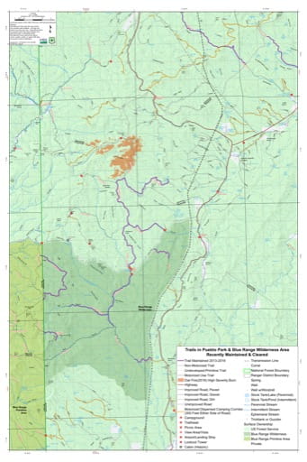 map of Pueblo Park and Blue Range - Trails Map