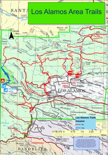 map of Los Alamos - Trail System