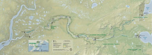Official visitor map of Alagnak Wild River in Alaska. Published by the National Park Service (NPS).