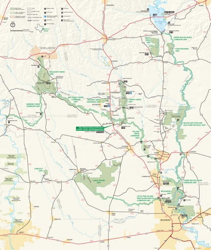 Official Visitor Map of Big Thicket National Preserve (NPres) Texas. Published by the National Park Service (NPS).