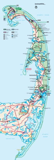 Official visitor map of Cape Cod National Seashore (NS) in Massachusetts. Published by the National Park Service (NPS).