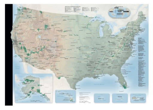 Map of the U.S. National Park System. Published by the National Park Service (NPS).