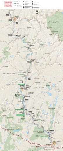 Official Visitor Map of Upper Delaware Scenic & Recreational River (SRR) in New York and Pennsylvania. Published by the National Park Service (NPS).