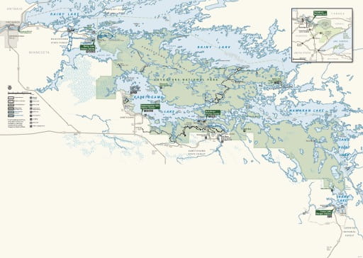 Official visitor map of Voyageurs National Park (NP) in Minnesota. Published by the National Park Service (NPS).