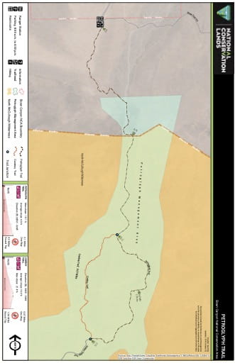 Map of Petroglyph Trail in the Sloan Canyon National Conservation Area (NCA) in Nevada. Published by the Bureau of Land Management (BLM).