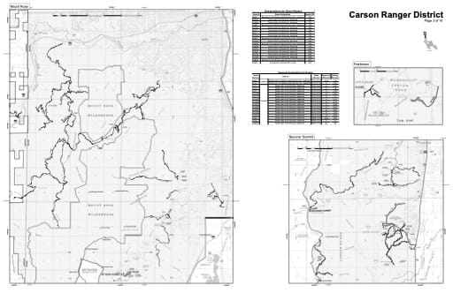 Motor Vehicle Use Map (MVUM) of the Mount Rose Wilderness in Humboldt-Toiyabe National Forest (NF) in Nevada. Published by the U.S. Forest Service (USFS).
