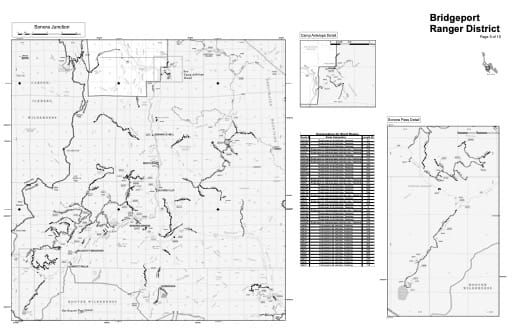 Motor Vehicle Use Map (MVUM) of the Sonora Junction area in Humboldt-Toiyabe National Forest (NF) in Nevada. Published by the U.S. Forest Service (USFS).