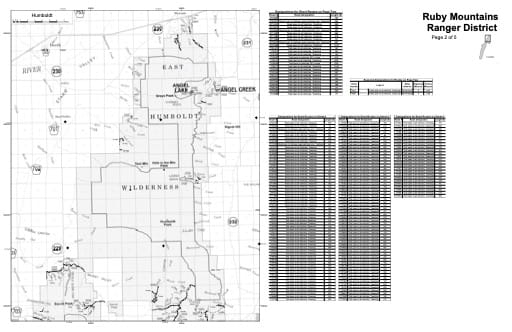 Motor Vehicle Use Map (MVUM) of the Humboldt area in Humboldt-Toiyabe National Forest (NF) in Nevada. Published by the U.S. Forest Service (USFS).