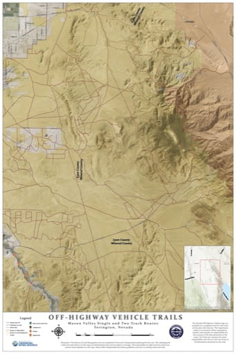 Off-Highway Vehicle (OHV) Trails Map of Mason Valley in Nevada. Published by Nevada Off-Highway Vehicles Program.