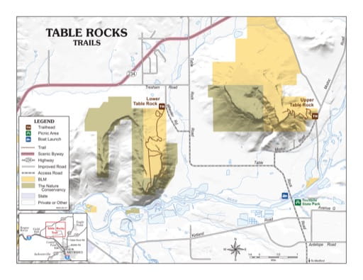 map of Table Rocks - Recreation Map
