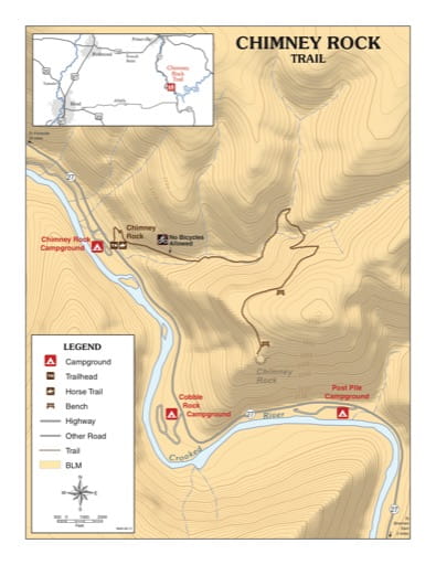 map of Chimney Rock - Trail Map