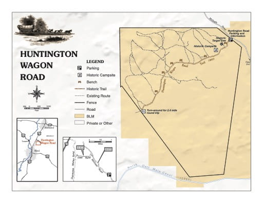 map of Huntington Wagon Road - Trail Map