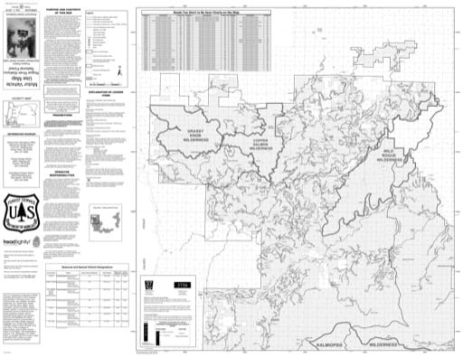 Motor Vehicle Use Map (MVUM) of the Powers Ranger District (RD) and the northern part of Gold Beach Ranger District (RD) in Rogue River-Siskiyou National Forest (NF) in Oregon. Published by the U.S. Forest Service (USFS).