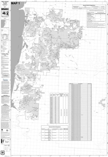 Motor Vehicle Use Map (MVUM) of Hebo Ranger Districts (RD) in Siuslaw National Forest (NF) in Oregon. Published by the U.S. Forest Service (USFS).