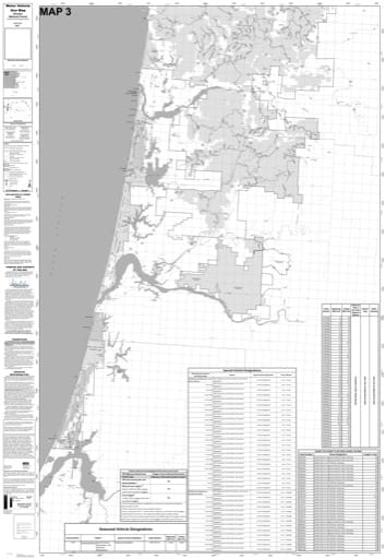 Motor Vehicle Use Map (MVUM) of the southern part of Central Coast Ranger Districts (RD) in Siuslaw National Forest (NF) in Oregon. Published by the U.S. Forest Service (USFS).