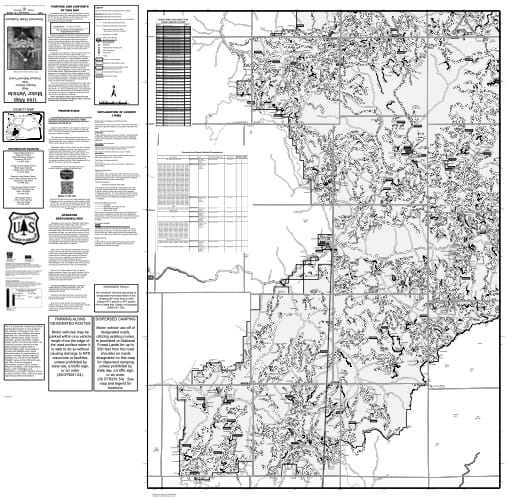 Motor Vehicle Use Map (MVUM) of the Western part of Tiller Ranger District (RD) in Umpqua National Forest (NF) in Oregon. Published by the U.S. Forest Service (USFS).