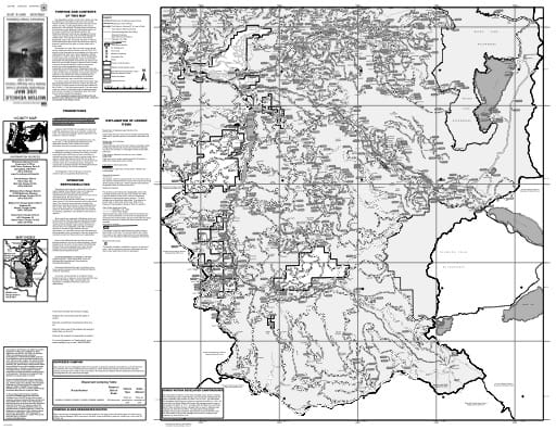 Motor Vehicle Use Map (MVUM) of the Middle Fork Ranger District (south) in Willamette National Forest (NF) in Oregon. Published by the U.S. Forest Service (USFS).