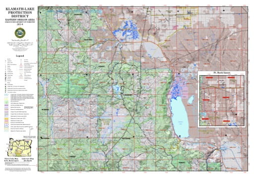 Map of Silver Lake in the Klamath-Lake Protection District in Oregon. Published by the Oregon Department of Forestry.