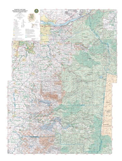 Map of the Northern Part of the North Cascade Protection District in Northwest Oregon. Published by the Oregon Department of Forestry.