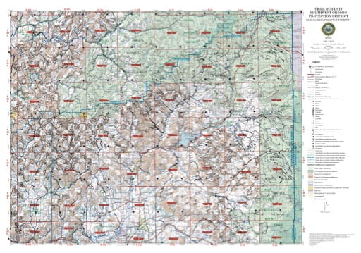Map of the Trail Sub-Unit in Southwest Oregon Protection District. Published by the Oregon Department of Forestry.