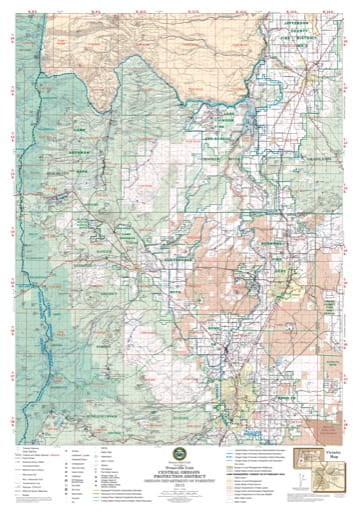 Map of the Sisters Sub-Unit North of the Prineville Unit in the Central Oregon Protection District. Published by the Oregon Department of Forestry.