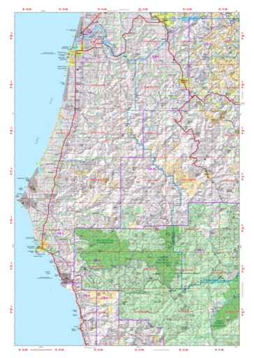 Map of Fourmile in the Coos Forest Protective Association area in Oregon. Published by the Oregon Department of Forestry.