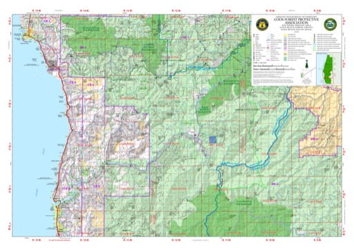 Map of Gold Beach North in the Coos Forest Protective Association area in Oregon. Published by the Oregon Department of Forestry.