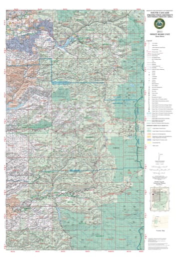 Map of Sweethome East in the South Cascade Protection District in Southern Oregon. Published by the Oregon Department of Forestry.