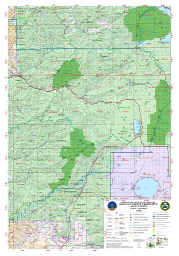 Map of the Eastern part of the Douglas Forest Protection Association area in Oregon. Published by the Oregon Department of Forestry.