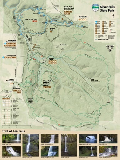 map of Silver Falls - Trail Map