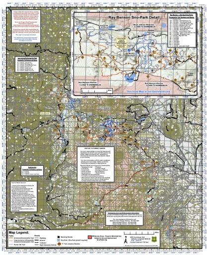 map of Deschutes Sno-Parks - Santiam Pass