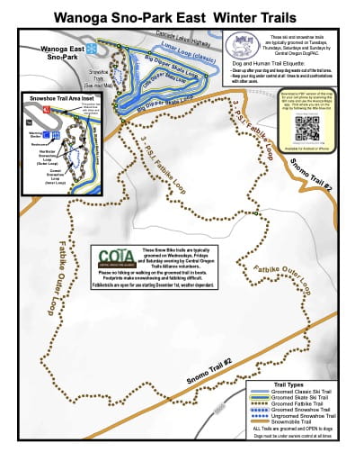 map of Deschutes Sno-Parks - Wanoga