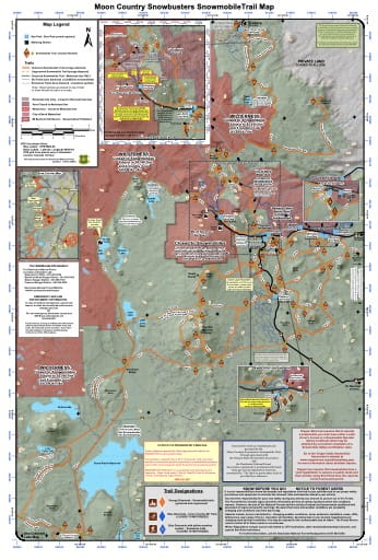 map of Deschutes Sno-Parks - Moon Country Snowbusters Snowmobile Trails