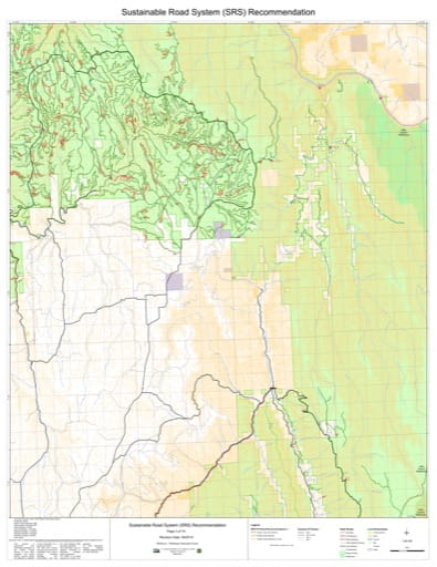 Map 3 of the Sustainable Road System Recommendation for Wallowa-Whitman National Forest (NF) in Oregon. Published by the U.S. Forest Service (USFS).