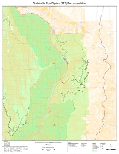Map 5 of the Sustainable Road System Recommendation for Wallowa-Whitman National Forest (NF) in Oregon. Published by the U.S. Forest Service (USFS).