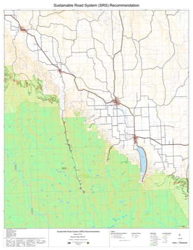 Map 9 of the Sustainable Road System Recommendation for Wallowa-Whitman National Forest (NF) in Oregon. Published by the U.S. Forest Service (USFS).