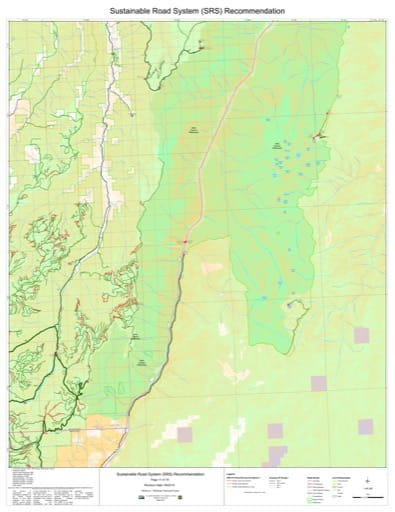 Map 11 of the Sustainable Road System Recommendation for Wallowa-Whitman National Forest (NF) in Oregon. Published by the U.S. Forest Service (USFS).