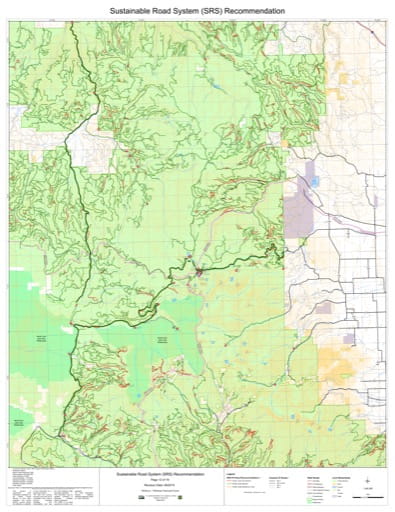 Map 12 of the Sustainable Road System Recommendation for Wallowa-Whitman National Forest (NF) in Oregon. Published by the U.S. Forest Service (USFS).