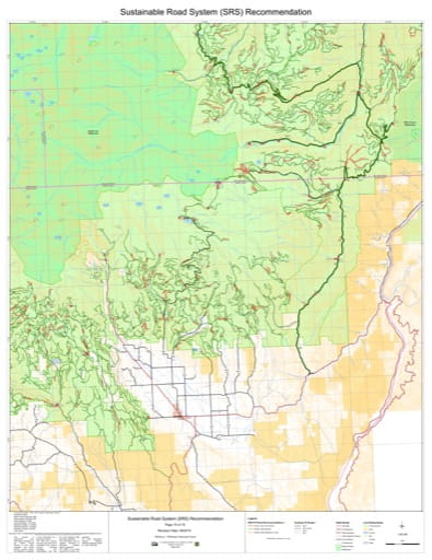 Map 15 of the Sustainable Road System Recommendation for Wallowa-Whitman National Forest (NF) in Oregon. Published by the U.S. Forest Service (USFS).