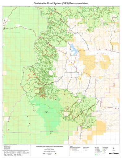 Map 19 of the Sustainable Road System Recommendation for Wallowa-Whitman National Forest (NF) in Oregon. Published by the U.S. Forest Service (USFS).