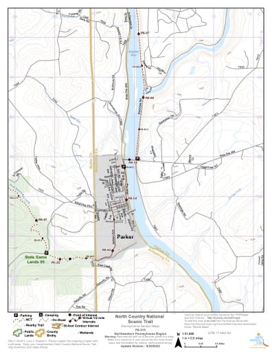 Map Series of the Northwestern Pennsylvania section of the North Country National Scenic Trail (NST) in Michigan, Minnesota, North Dakota, New York, Ohio, Pennsylvania, Vermont and Wisconsin. Published by the North Country Trail Association (NCTA).