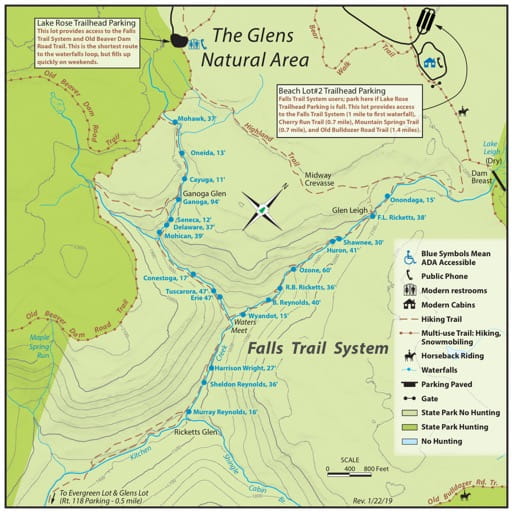 map of Ricketts Glen - Detail
