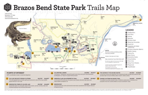 Brazos Bend State Park Map Brazos Bend State Park