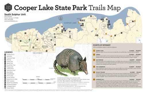 Cooper Lake State Park Map Cooper Lake - South Sulphur