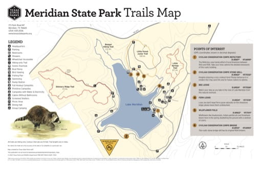 Trails Map of Lake Arrowhead State Park in Texas. Published by Texas Parks & Wildlife.