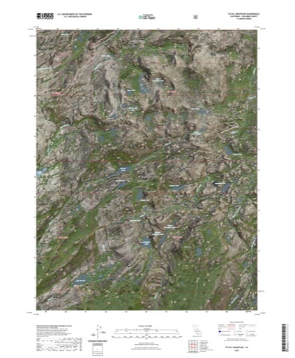 US Topo 7.5-minute map of Tiltill Mountain Lake Quadrangle in Tuolumne County, California. Published by the U.S. Geological Survey (USGS).